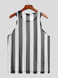 Men's Sexy See Through Striped Vest SKUH24505