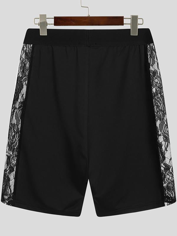 Mens Sexy Lace Side Hollow Patchwork Shorts SKUH52377