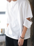 Mens Solid Cutout Half Sleeve T-Shirt SKUJ01528